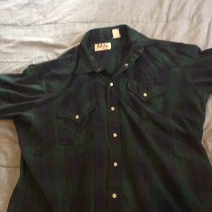 Country western vintage short sleeve dress shirt